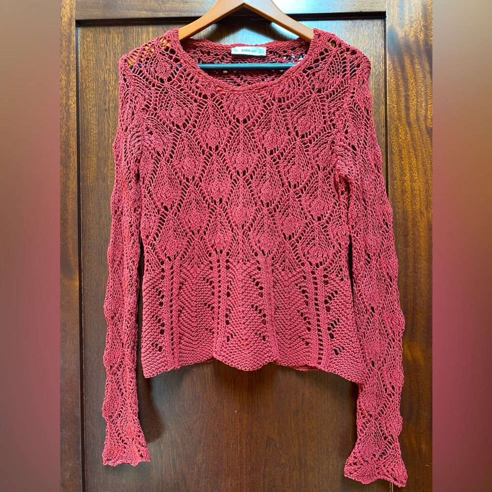 Beautiful maroon crochet top.